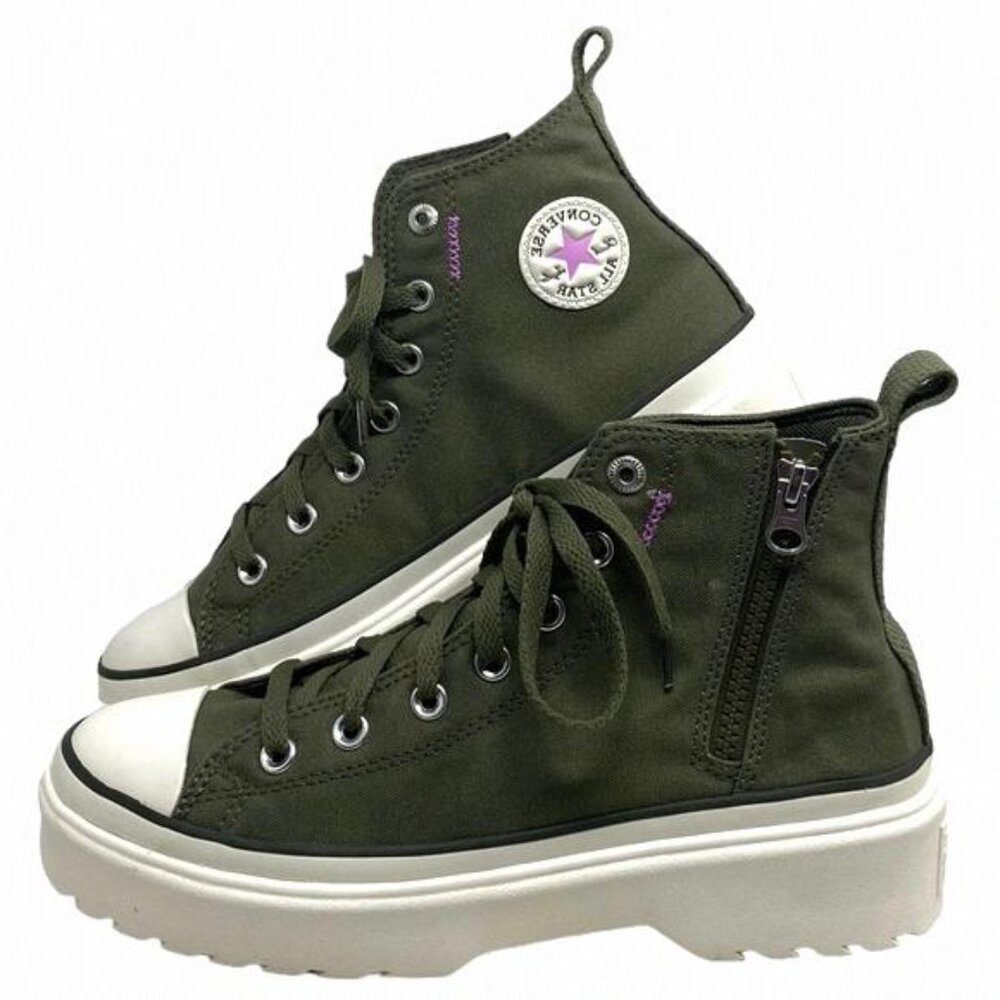 Converse Chuck Taylor Lugged Lift Kids Women's High A04798C Canvas Khaki Sneaker